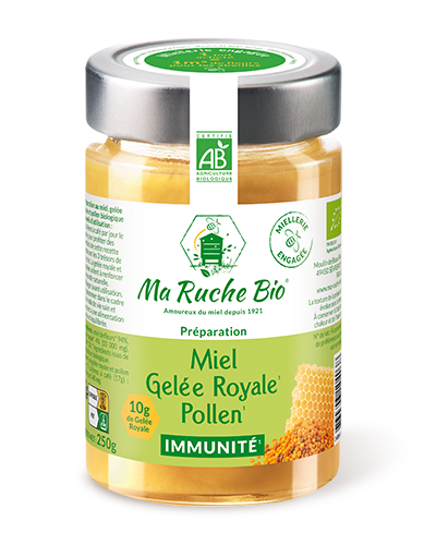préparation au miel, gelée royale et pollen "immunité" Ma Ruche Bio