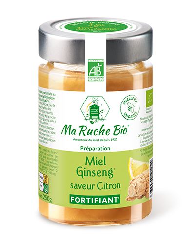 préparation au miel, ginseng saveur citron "fortifiant" Ma Ruche Bio